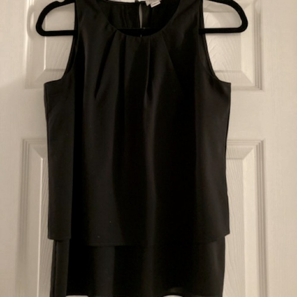 J Crew Black Tiered Top Size 2